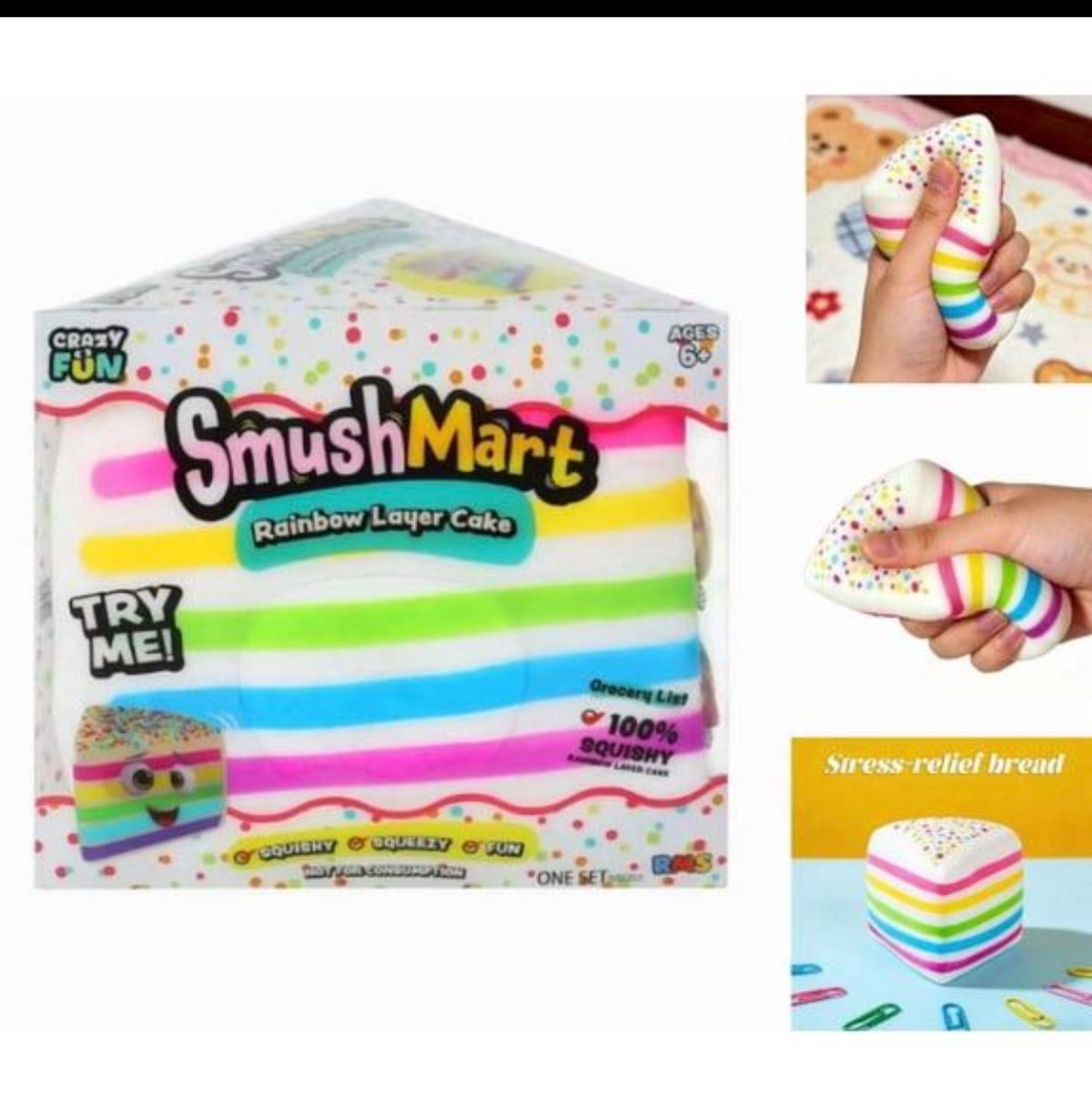 Squishy Rainbow Layer Cake