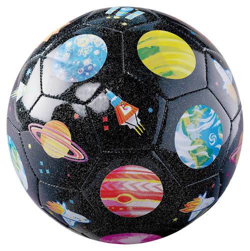 Crocodile Creek — Balón de fútbol con glitter Space Explorer — talla 3