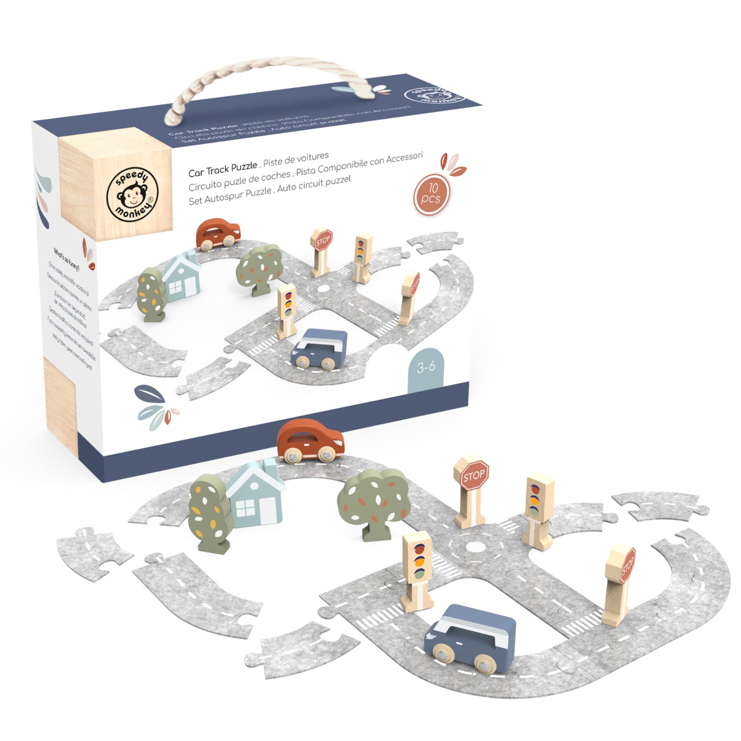 Speedy Monkey Car Track Puzzle