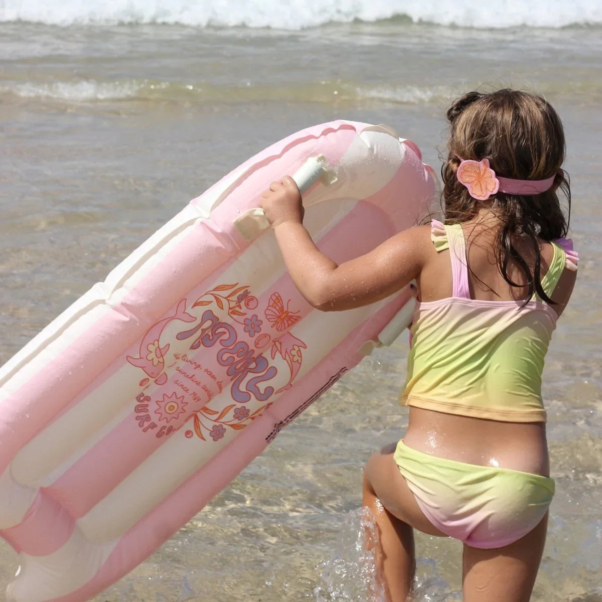 Sunnylife Kids Surf Mat - Dolphin Surf Co Pink Stripe